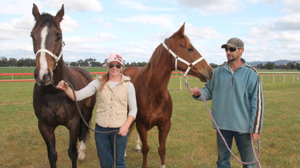 CHAMPING AT THE BIT: Local trainer Richard Coulton and partner KC Devlin have nominated two horses for races on Saturday, (from left) Zanity and Jack I Am.