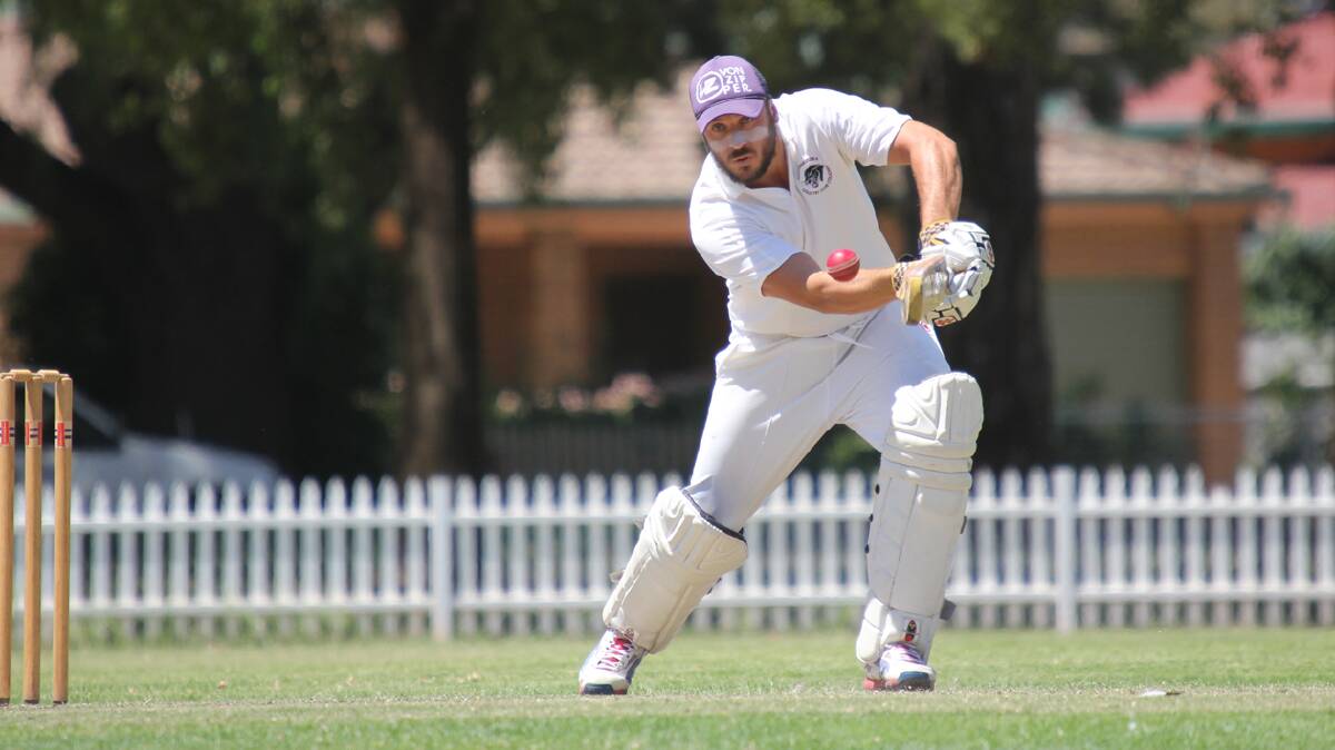  FORM: Country Club’s Nathan Corby keeps his eyes on the ball during weekend cricket. He had a strong game for his side with both the bat and ball finishing with 83 runs and three wickets. 
Photo: Michael Van Baast 
