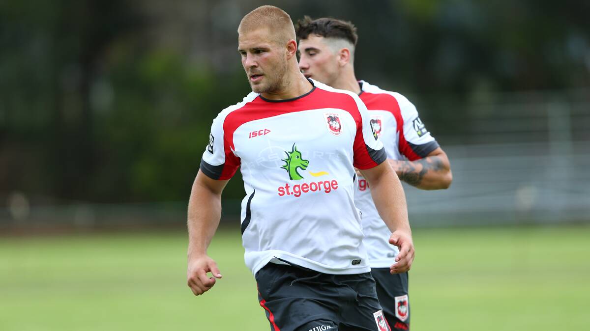  STAYING IN THE RED AND WHITE: pictured is former Cootamundra boy Jack de Belin who recently signed a three year contract 
extension with the St George Illawara Dragons.