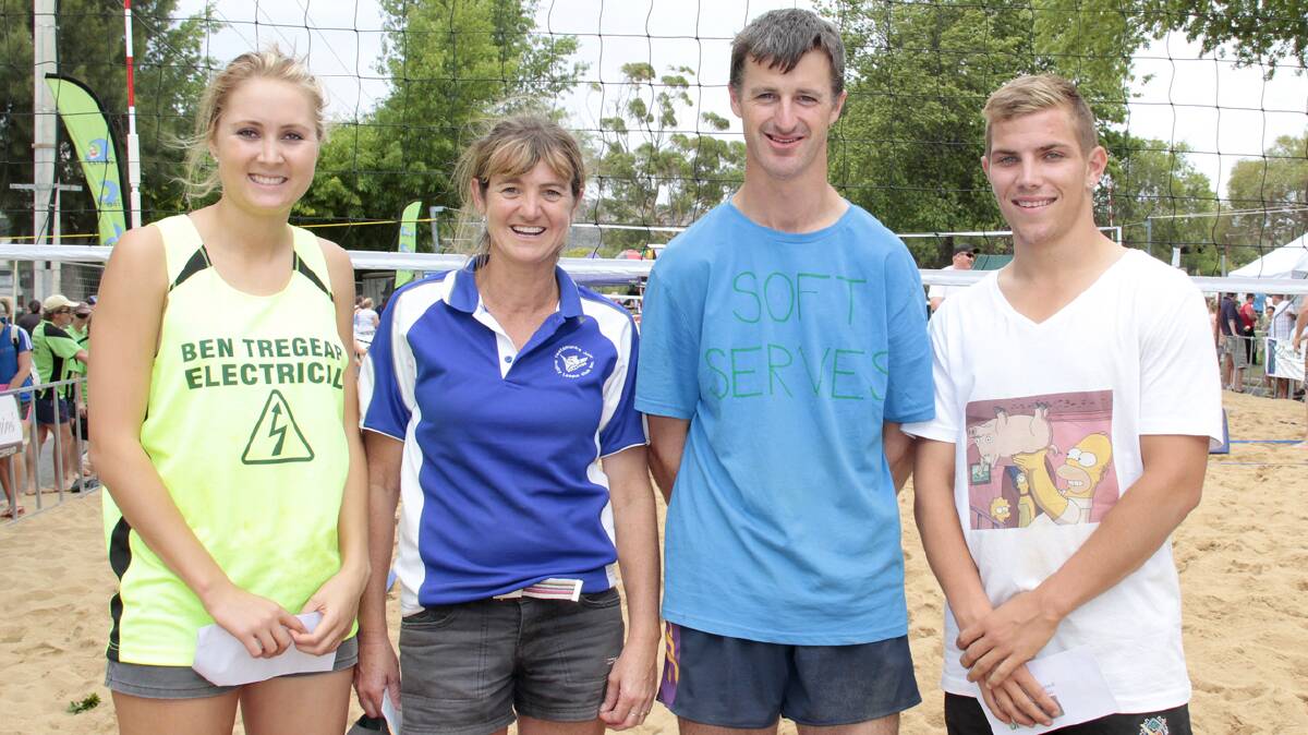 DOING COOTA PROUD: Pictured are the winners of the 2013 Coota Beach sprint finals (from left) Jayde Boxsell, Jenny Hogan, Steve Willoughby and Ryan Miller, all hailing from Cootamundra. 