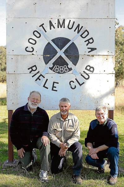 GOOD WORK: pictured during last weekend’s prize meeting are (from left) local shooter Graeme Green with Junee Rifle Club members Mike Halloran (centre) and Rob Halloran. Mike was the Queensland and NSW Match Rifle (similar to F Class) champion in 2010 and Rob is the current Queensland and South Australian State Champion in F Class (scoped rifle) competition.