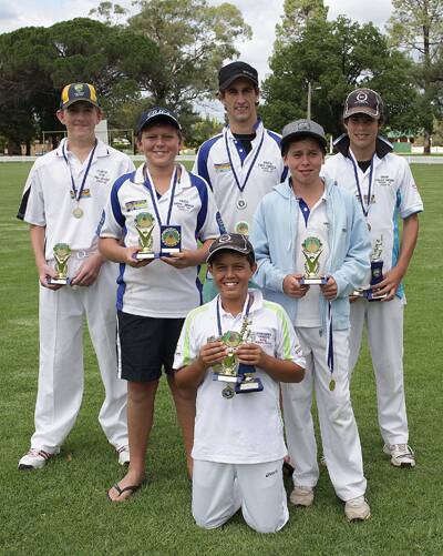 TEAM EFFORT: pictured are the award winners for Redbacks who all received trophies and prizes at last weekend’s junior cricket presentations (from back left)Andrew Hennessy, Zac Craw, Hamish Basham, Blake Guthrie, Jason Cronin and Ryan Connell.
