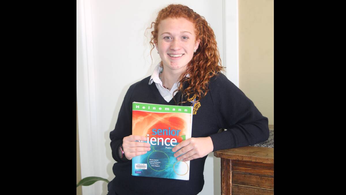  ALL SET: Cootamundra local and Hennessy Catholic College student Keira White, now in Year 11, has been chosen to take part in the National Youth Science Forum early next year. 