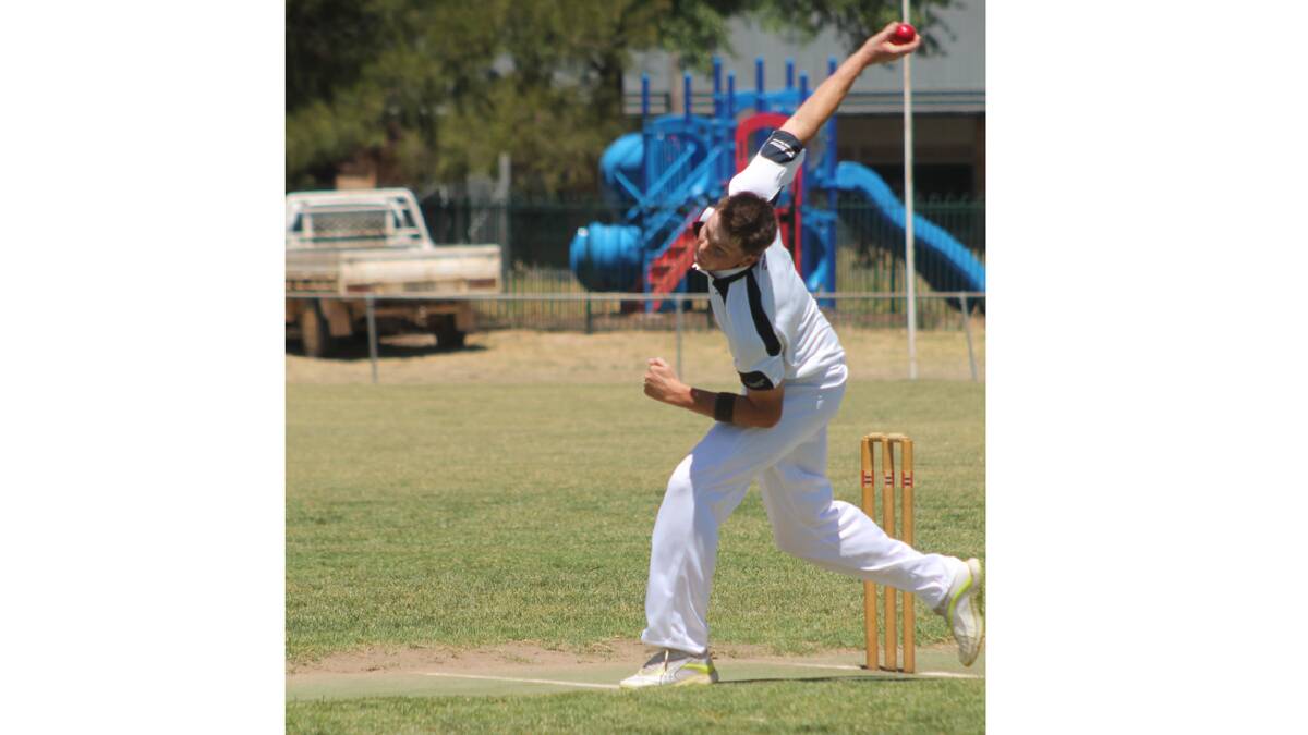 FIVE WICKET HAUL: pictured is Central Blues bowler Tom McGregor during his side’s clash with Cootamundra Hotel at Clarke Oval at the weekend. He finshed with figures of 5/24 with the Blues going on to win the game by seven wickets.   Photo: Melinda Chambers.