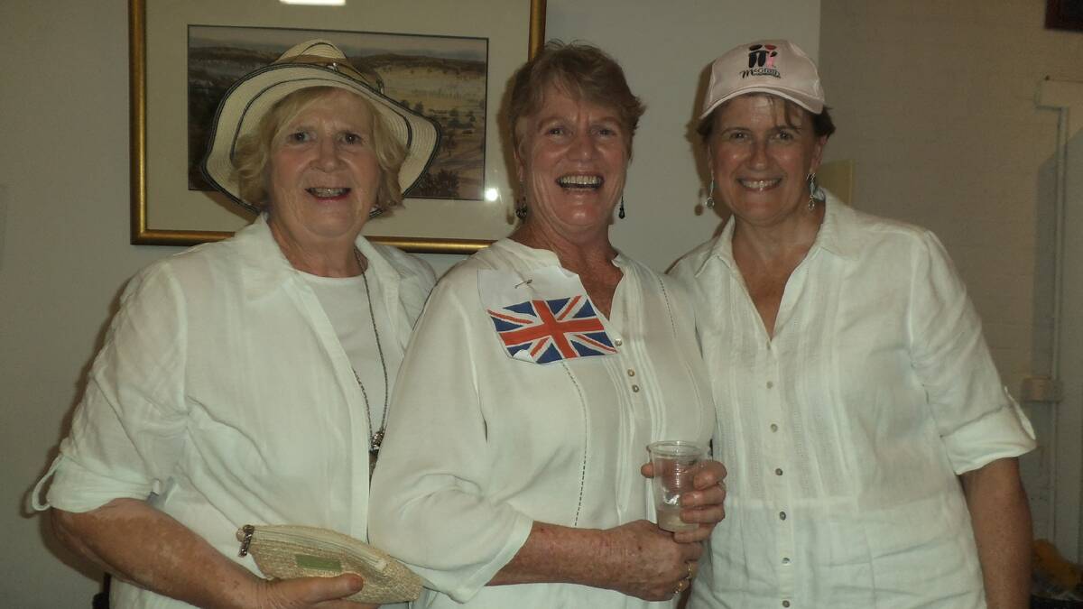 Cecilia is pictured (bottom right) with Caroline Howse and Lindsey Baber. Lindsey was wearing the English flag at the Backyard Ashes film, one of the few there ‘in support’ of the poms!
