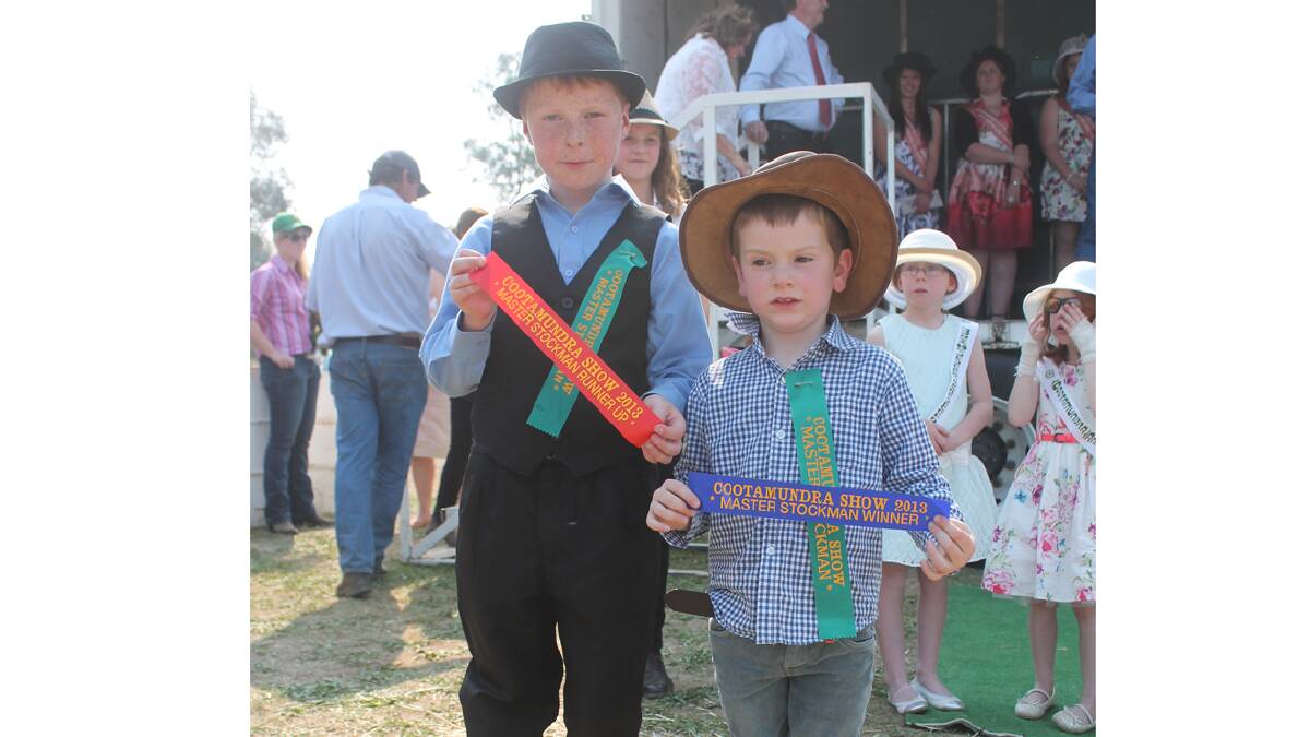  LOOKING SHARP: Logan Collins (left) was runner up in the Master Stockman competition and is pictured with winner Jack Ellis. 