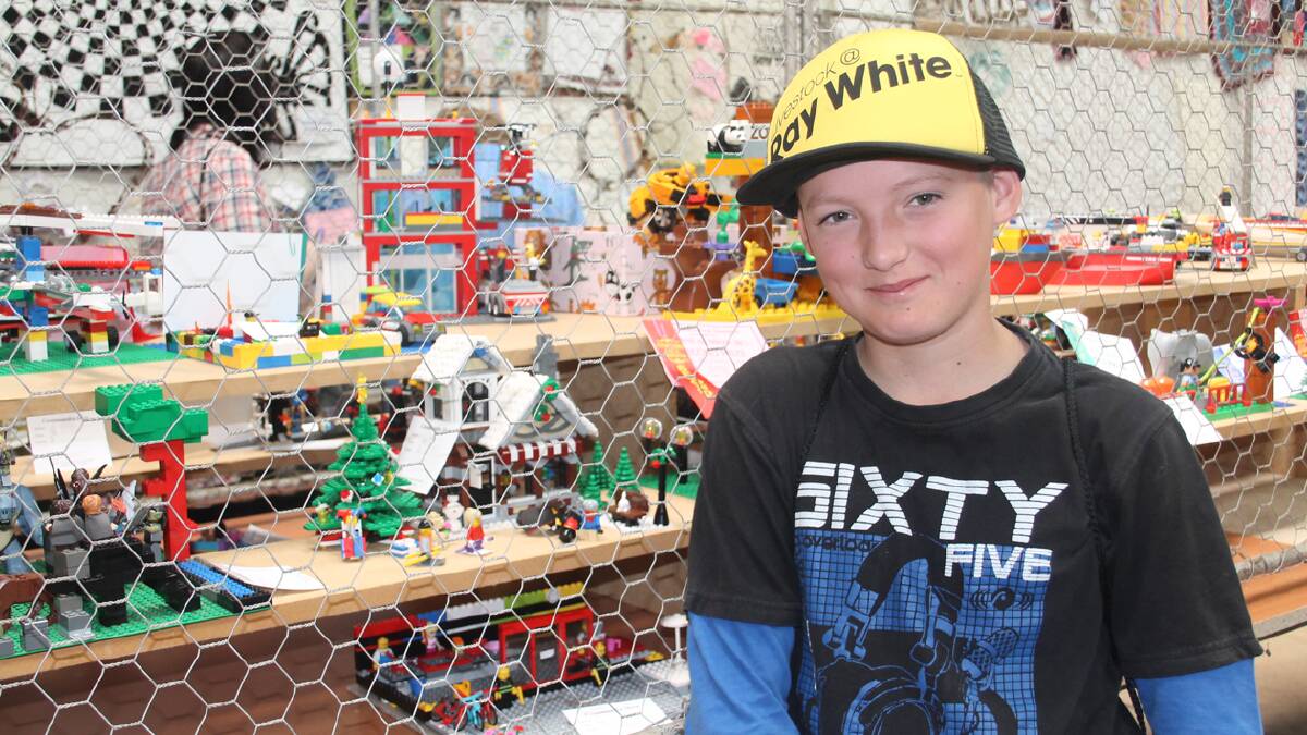 IMPRESSIVE DISPLAYS: Mitchell McCaffery enjoys looking at the Lego displays on Saturday at the Coota Show.   Photo: Melinda Chambers 