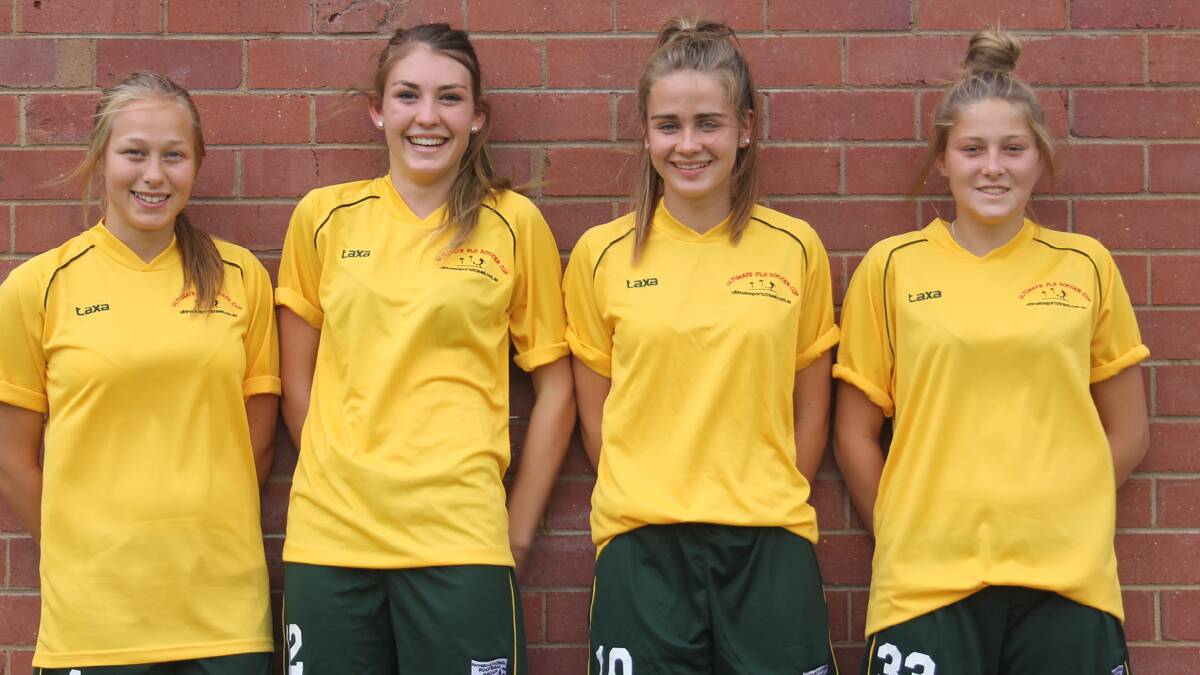 HEADING TO FIJI: pictured (from left) are Kirrilee Cameron, Erin Holder, Kya Godbier and Tanealle Eccleston who will represent NSW at the Ultimate Soccer Cup.