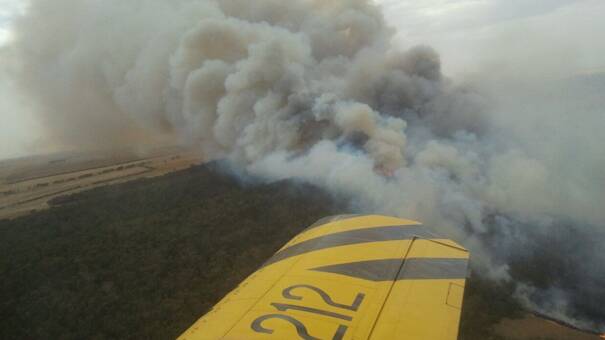 SCARY SIGHT: local pilot Scott Adams took this photo from the air over the Boorowa fire last week. He was amongst a number of pilots who answered the call to fight the fire from above. 