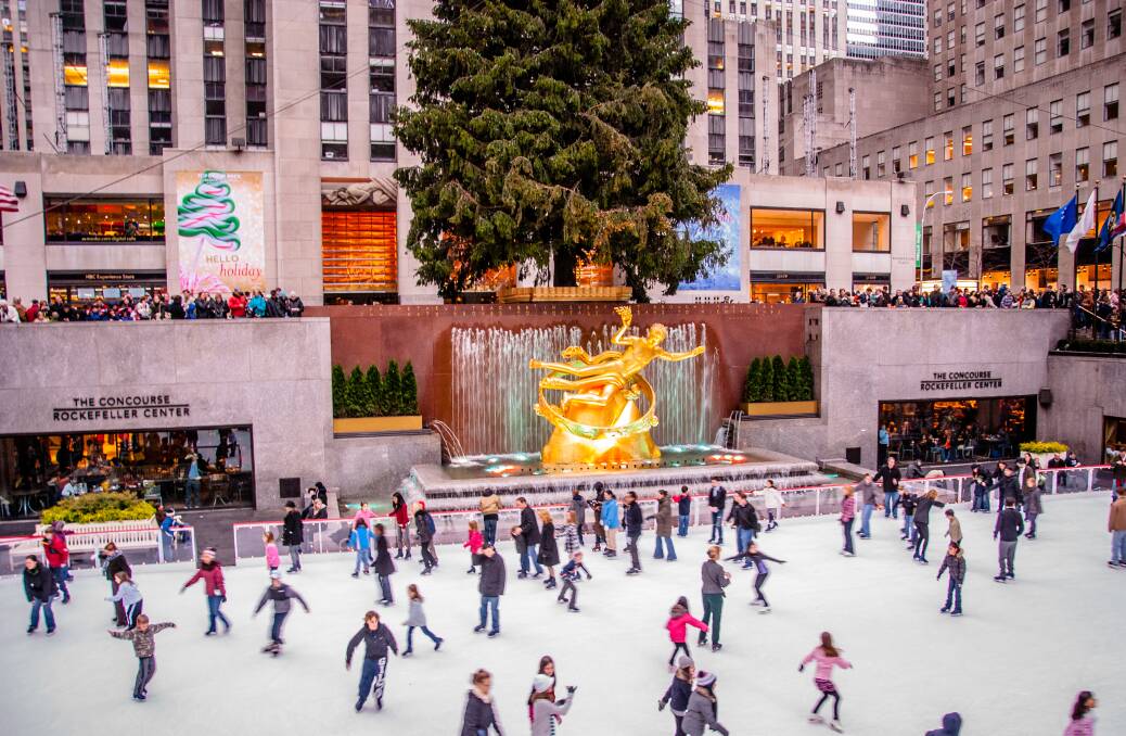Ice skating at the Rockefeller Centre. Ice skating at the Rockefeller Centre.