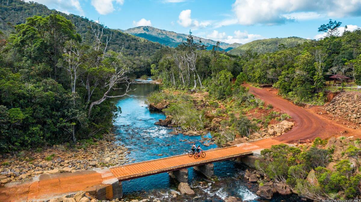 Cycling in Blue River Park. Picture by New Caledonia Tourism Cycling in Blue River Park. Picture by New Caledonia Tourism