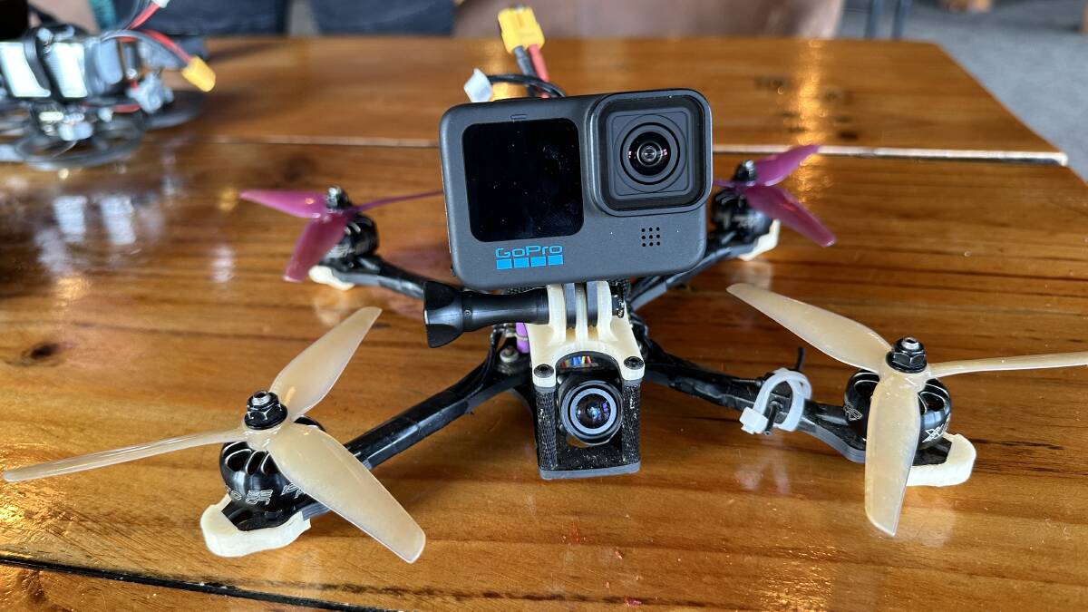 A close up image of Jeffrey Darby-Norris's drone used for his video and image business based in Scottsdale, Tasmania. Picture by Craig George