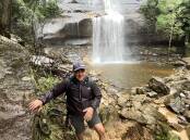 Bushwalk blogger Greg Thannos at lower Wentworth Falls while completing the Wentworth Pass trail on Saturday, April 2 - just two days before a deadly landslide. Picture: Find My Australia, Facebook.