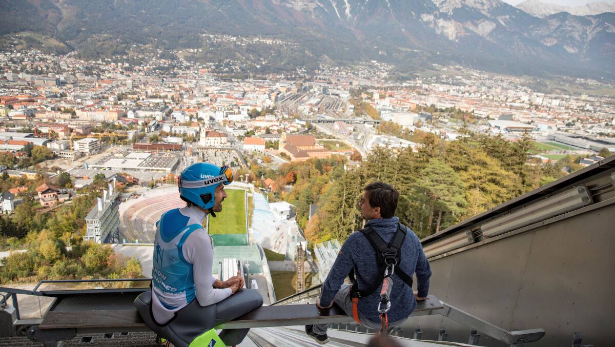 Soaking up the views in Innsbruck. Soaking up the views in Innsbruck.