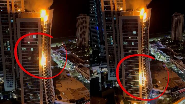Photos taken by a witness to the hotel fire. Pictures Joevilyn Bacolcol