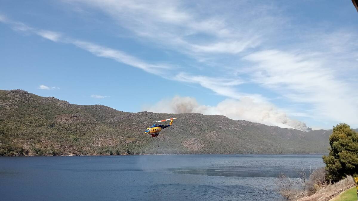 The Grampians National Park bushfire remained out of control on February 14. Picture via Facebook/Halls Gap CFA Brigade