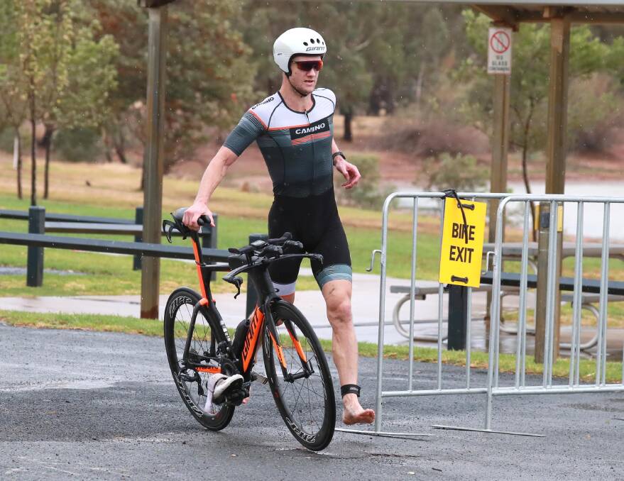 NO RACE: Young's Michael Stallard won last year's Temora Triathlon. The race won't be part of the Riverina Tri Series schedule this year. Picture: Les Smith