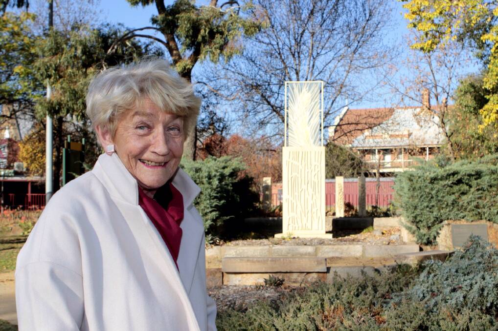 PART OF THE COMMUNITY: Jennifer Roberts at the Milestones sculpture that she and the CADAS Kids were involved in. Picture: Kelly Manwaring