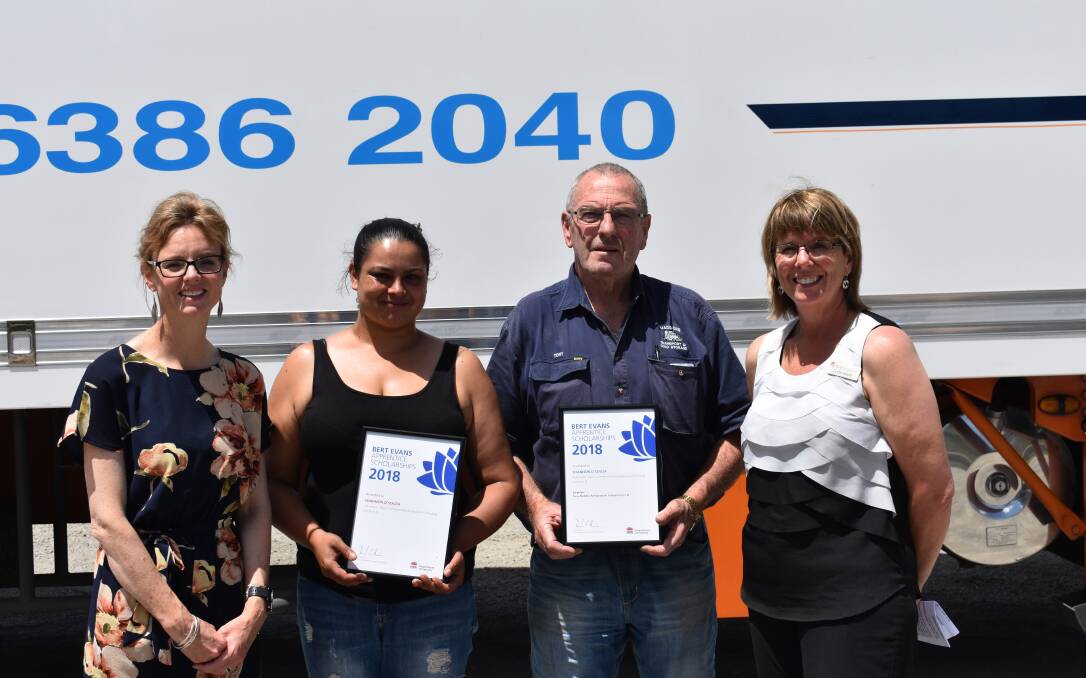 Proud as punch: Member for Cootamundra Steph Cooke, Shannon D'Souza, Tony Madden and Jill Ireland from Training Services NSW, Department of Industry. Picture: Jody Potts