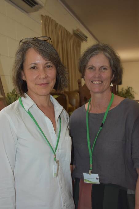 Literary minds: Authors Gabrielle Chan and Freda Nicholls at the official opening of the Jugiong Writers Festival. Picture: Jody Potts