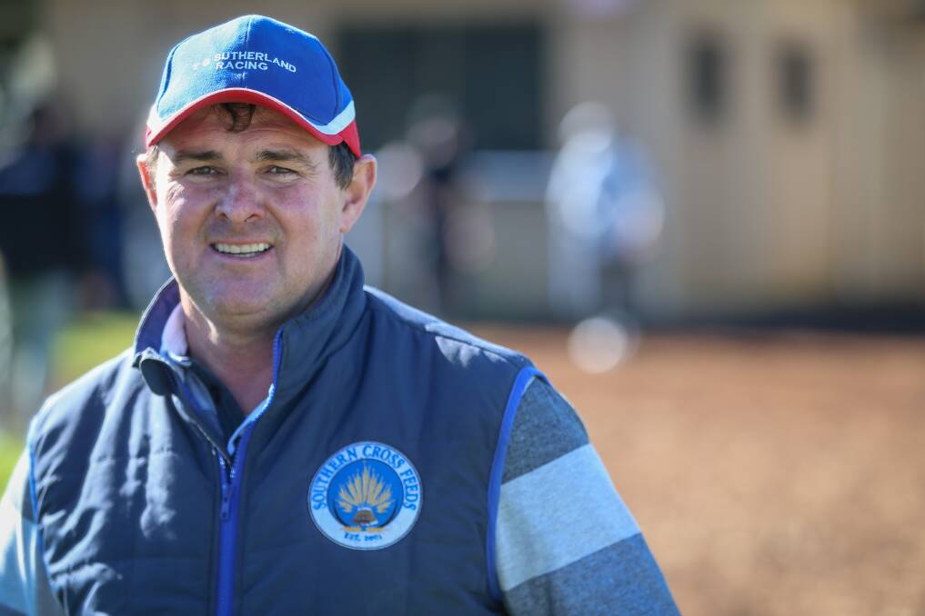 DAY OUT: Wagga trainer Trevor Sutherland at Albury on Tuesday, where he trained a winning double courtesy of Gentleman Max and Lets Get Animal. Picture: The Border Mail