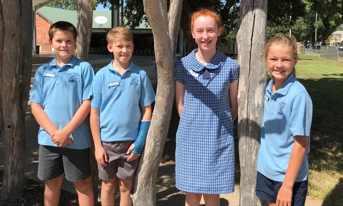 LEADERSHIP: The Cootamundra PS students leaders (from left) Jack Finch (captain), William Lubke (vice captain), Abbey Sloan (captain) and Andie McTavish (vice captain).