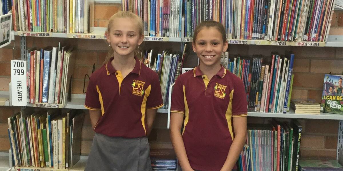 READY TO LEAD: THE captains at EA Southee Public School for the 2018 school year are Lilliana Chick (left) and Kerstyn Taylor.