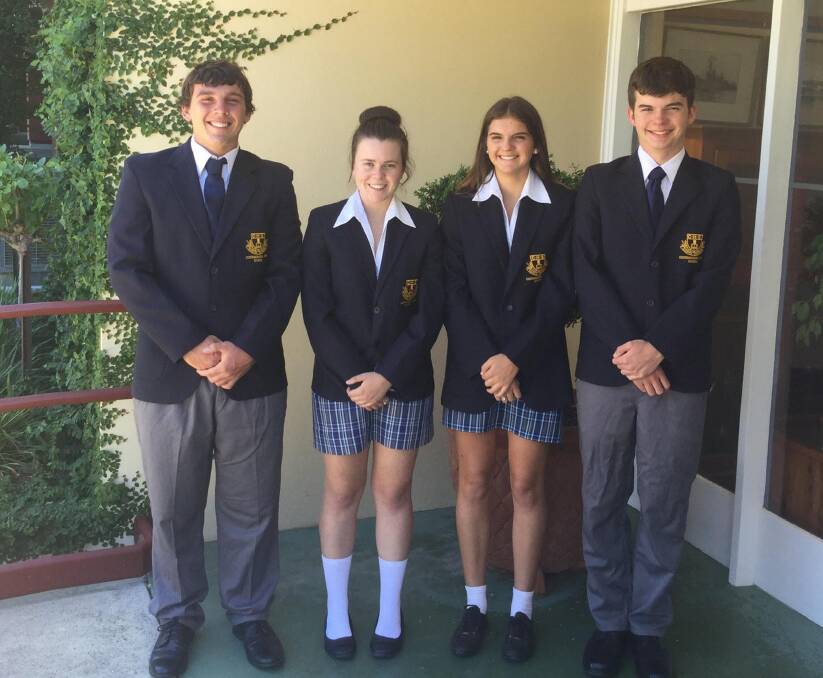 PRIMED FOR 2018: Cootamundra High School student leaders (from left) Wayne Parker, Claire Sellars, Shelby Nicka and Oliver Litchfield.