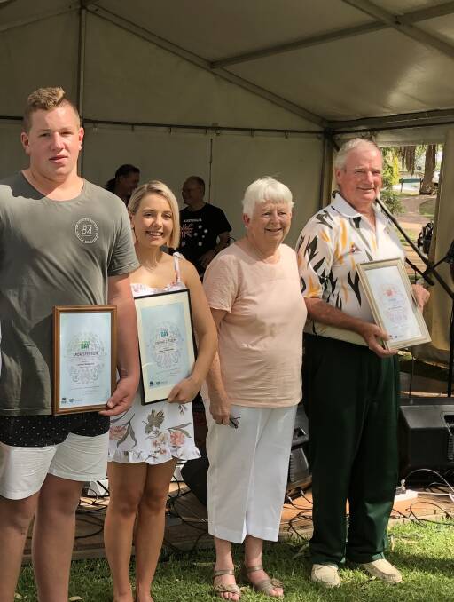 This year's Sports Person of the Year Lachlan Sedgwick, Young Citizen of the Year Kate Collingridge and Citizens of the Year Mary and Des Guthrie