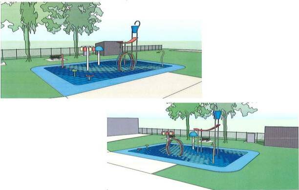 An artists impression of the equipment that will be included in the Cootamundra Swimming Pools Splash Park. The park is currently at 40% completion and is expected to be delivered in December. 