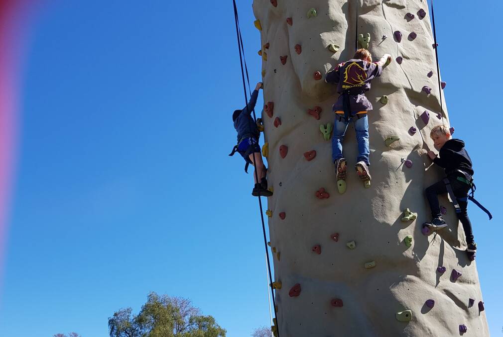 The Scouts climbing wall.