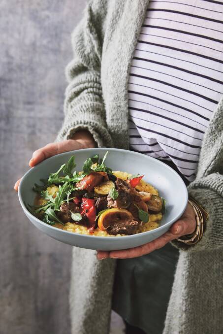 Lamb ragu with olives and polenta. Picture: Rob Palmer