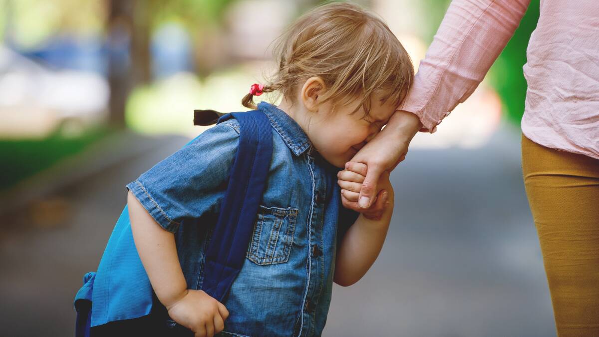 Does your child get a little clingy at drop-off time? Picture Shutterstock