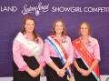 The 2020 The Land Sydney Royal Showgirl Jessica Neale, Cootamundra, with first runner-up Stephanie Ferguson, Bathurst and second runner-up Kate Webster, Wagga Wagga. 