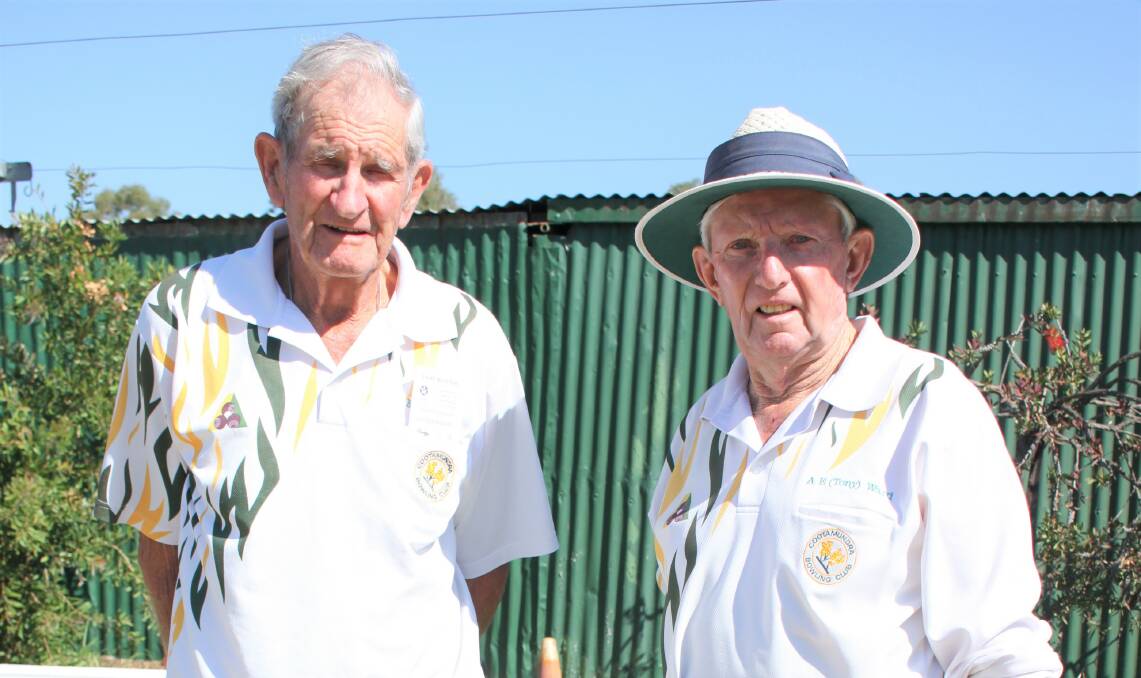 WIN: Eddie Jarrott and Tony Ward (pictured) were winners over Garry James and Geoff Hagan in the Minor Pairs at the Cootamundra Country Club. Pictures: John Malone