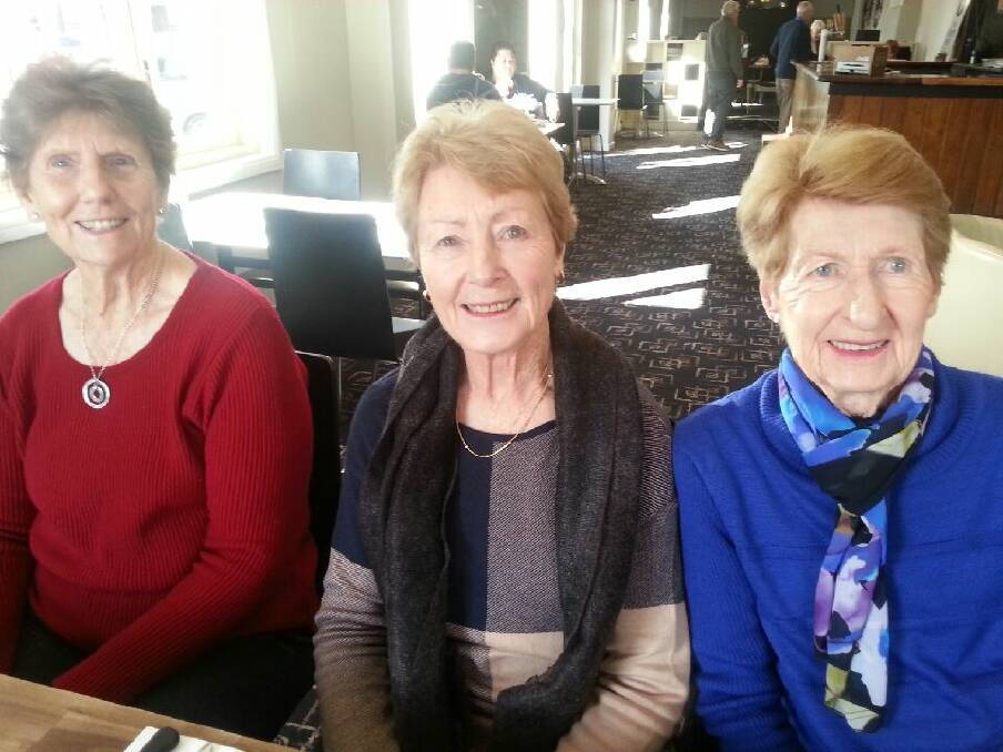 TOGETHER: Lynette Conkey, Beryl Cockerill and Margaret Snoxell at the highly successful CWA winter luncheon. Picture: Contributed