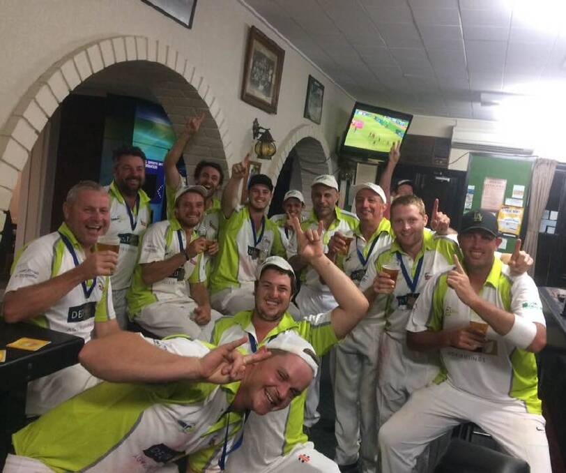 CELEBRATION: Cootamundra's Come Alive Fitness Crusaders are premiers in the South West Slopes Cricket League for 2017-18. Picture: Contributed