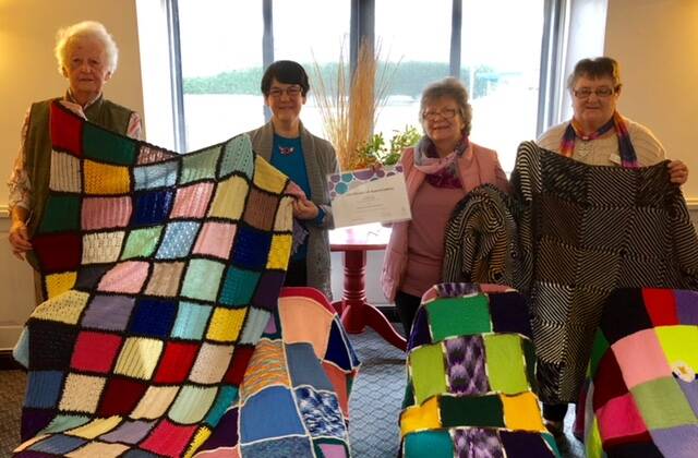CRAFTY: Margaret Elmes spoke to fellow VIEW Club members about the 'Wrapped with Love' project.