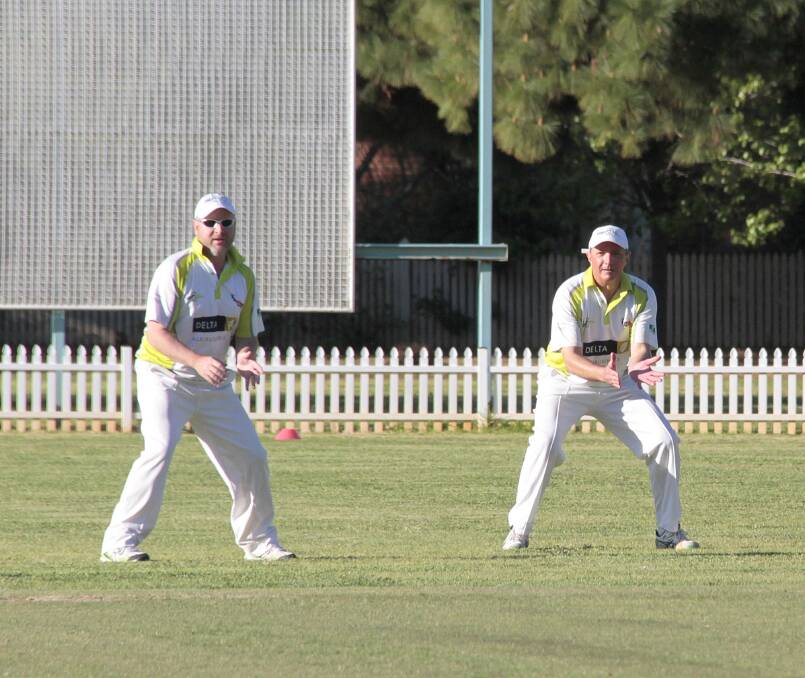 IMPRESSIVE: Scott Meale and Darren Connell once again impressed for the Crusaders during their match against Coyotes at the revamped Cranfield Oval in Young. Picture: Kelly Manwaring