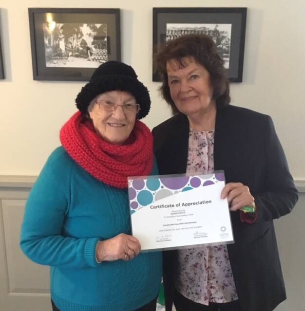THANK YOU: Jan Watson (left) presents VIEW Club guest speaker Gloria Schultz with a certificate of appreciation. Picture: Contributed