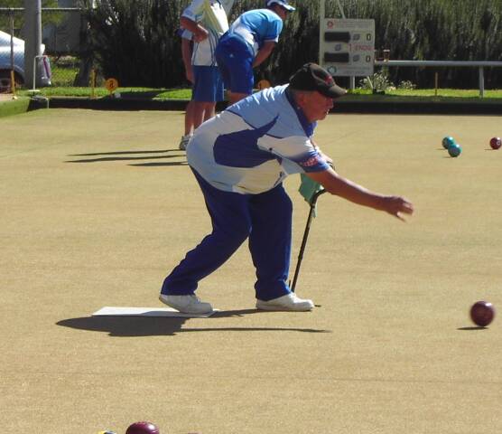 BOWLED OVER: Oscar Lopez shows good form for the Cootamundra Ex-Services Club bowling team recently. Picture: Contributed