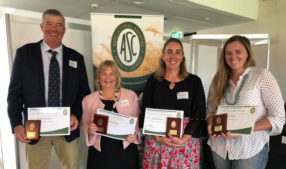 HONOURED: David and Janelle Manwaring of Cootamundra with Beverley ORyan of Nimmitabel and Roslyn Shearer of Singleton. Picture: ASC