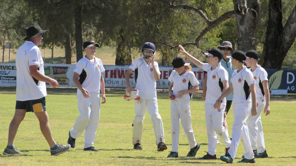 TEAM SPORT: Some of the fun had by the under 13s on field last year. Registrations are now open for the Cootamundra District Junior Cricket Association's teams and Junior Blasters program. Picture: Kelly Manwaring. 