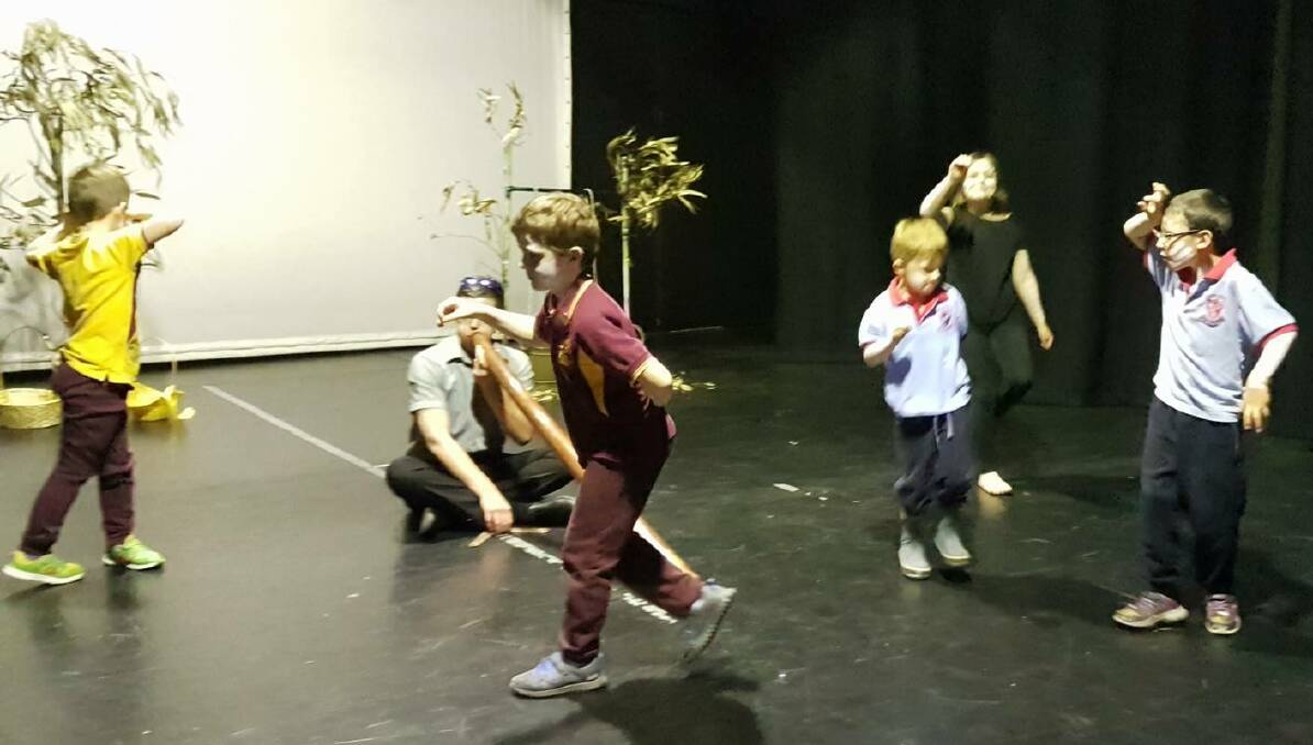 REHEARSAL: Miss Em's Drama School students practice for their latest play, which will be staged this Friday and Saturday in the Tin Shed Theatre. Picture: Contributed 
