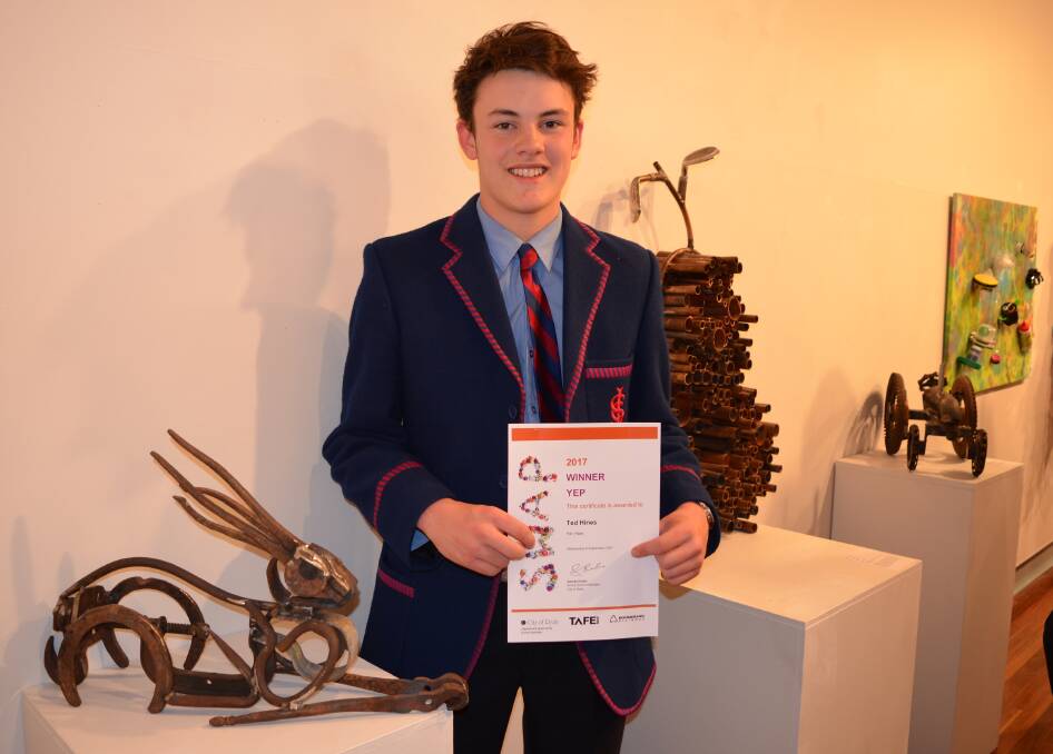 DID WELL: Cootamundra's Ted Hines, who boards at St Joseph’s Boys High, won a City of Ryde art competition recently. Picture: Contributed  