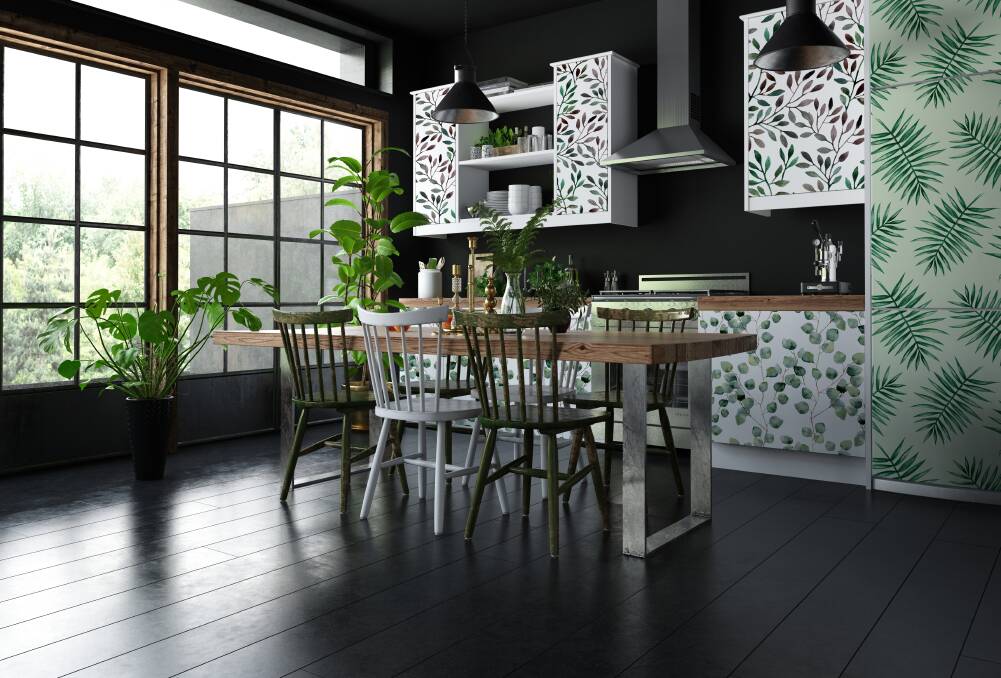 Green is a safe colour for the kitchen space. It complements white colours or neutral tones, wooden or steel elements.