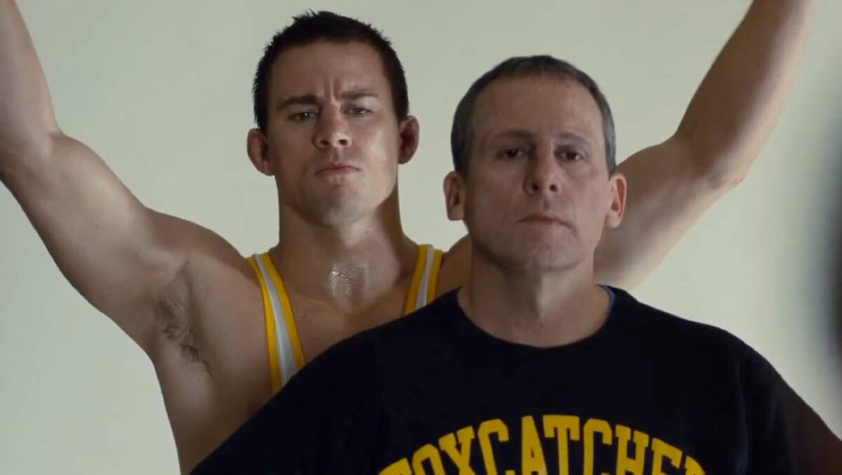  Channing Tatum, left and an impressive Steve Carell in Foxcatcher. Picture: Supplied