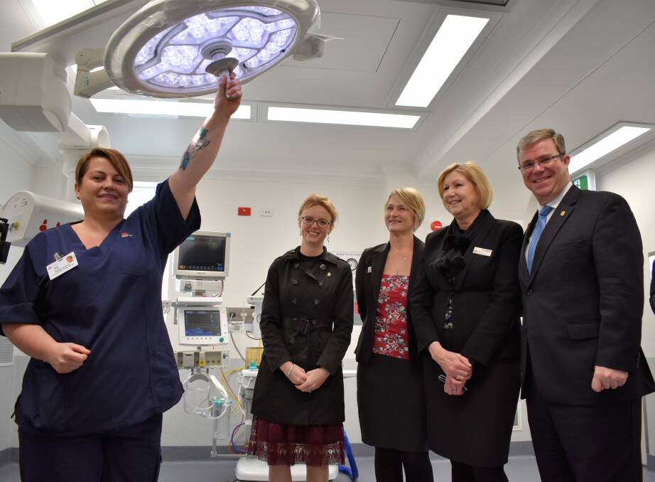 The official opening of the new Temora Hospital operating theatre, with Ray Godber, Steph Cooke, Wendy Skidmore, Jill Ludford and Rick Firman.
