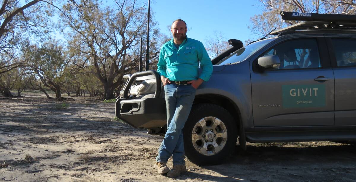 Scott Barrett, the drought relief manager for Givit, is currently visiting the Riverina. Picture: Supplied