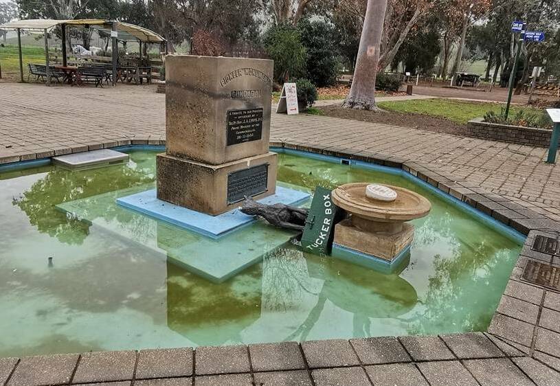 CHARGED: A local man has handed himself in to the Wagga Police Station on Monday morning and charged with allegedly vandalising the iconic Dog on the Tuckerbox. Picture: Supplied